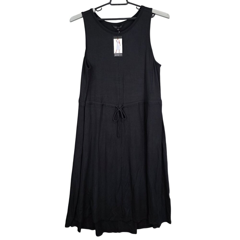Womens The Limited Black Sleeveless Midi Dress Rayon Spandex Blend Size XXL